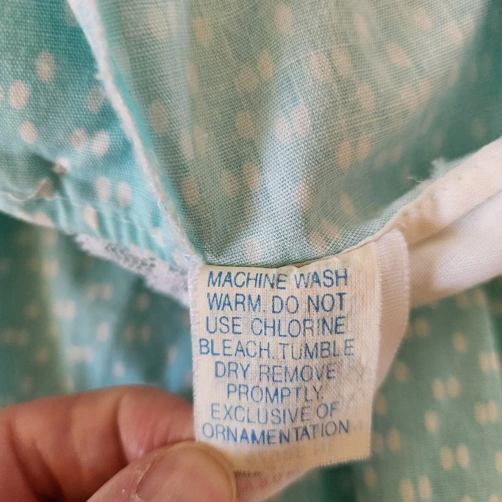 Vintage Winnie The Pooh Girls Dress 2T Light Blue Polka Dot Lace Trim USA‎ Made